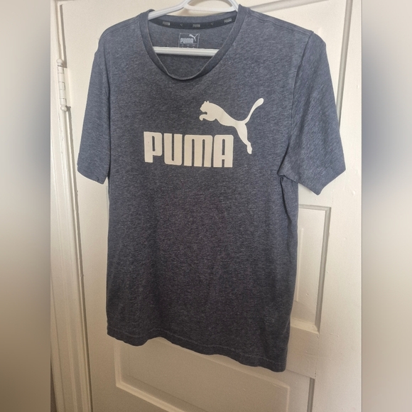 Puma Tops - Puma Heathered Grey Tee with Logo